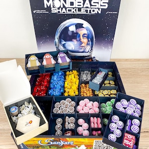 Mondbasis Shackleton Base Insert Organizer - Sleeves kompatibel Inlay - Premium Brettspiel Zubehör - Shackleton Base A Journey to the moon