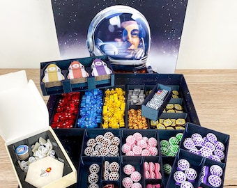 Moon Base Shackleton Base Insert Organizer - Sleeves Compatible Inlay - Premium Board Game Accessory - Shackleton Base A Journey to the Moon