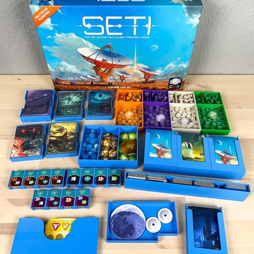seti card sleeves SETI Insert - Sleeves Compatible Inlay Organizer - Board Game Accessory -  With Space Agencies Expansion