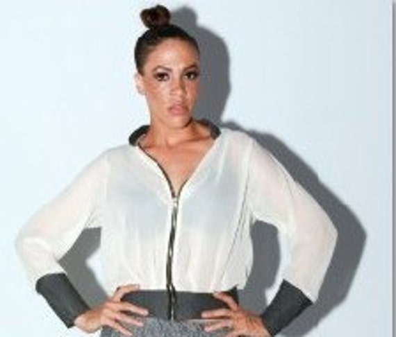 chiffon bomber jacket