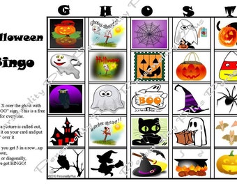 Halloween Bingo and Scavenger Hunt games. Instant Download