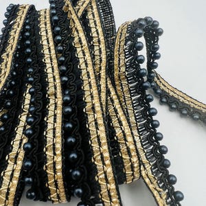 Galon Tressé Noir et Doré – Style Chic pour Customisation Textile