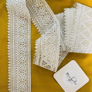 Galon couronne blanc doré transparent avec sequin
