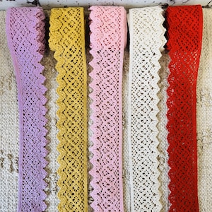 Galon de dentelle de coton crochet largeur moyenne