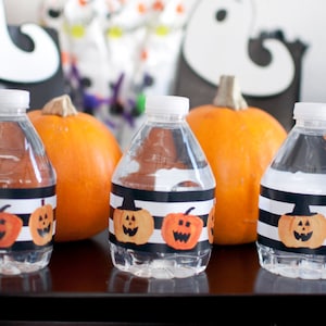 Halloween Water Bottle labels - 7 labels per sheet - Digital File - Download and Print