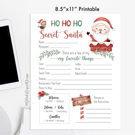 secret-santa-these-are-a-few-of-my-favorite-things-questionnaire-survey-8-x10-printable
