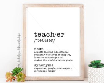 8"x10" and 5"x7" Teacher Definition Google-meet - Art Print Teacher Gift - Dictionary - INSTANT DOWNLOAD