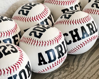 Set of 12 - Custom Baseball with name and year - baseball gift - coach gift - personalized hard ball game baseball