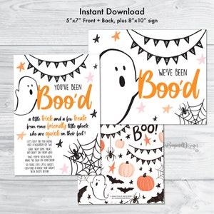 You've Been Boo'd Printable - Halloween Trick or Treat Booed card and sign - We've been Boo'd Sign - Neighborhood tradition Instant download
