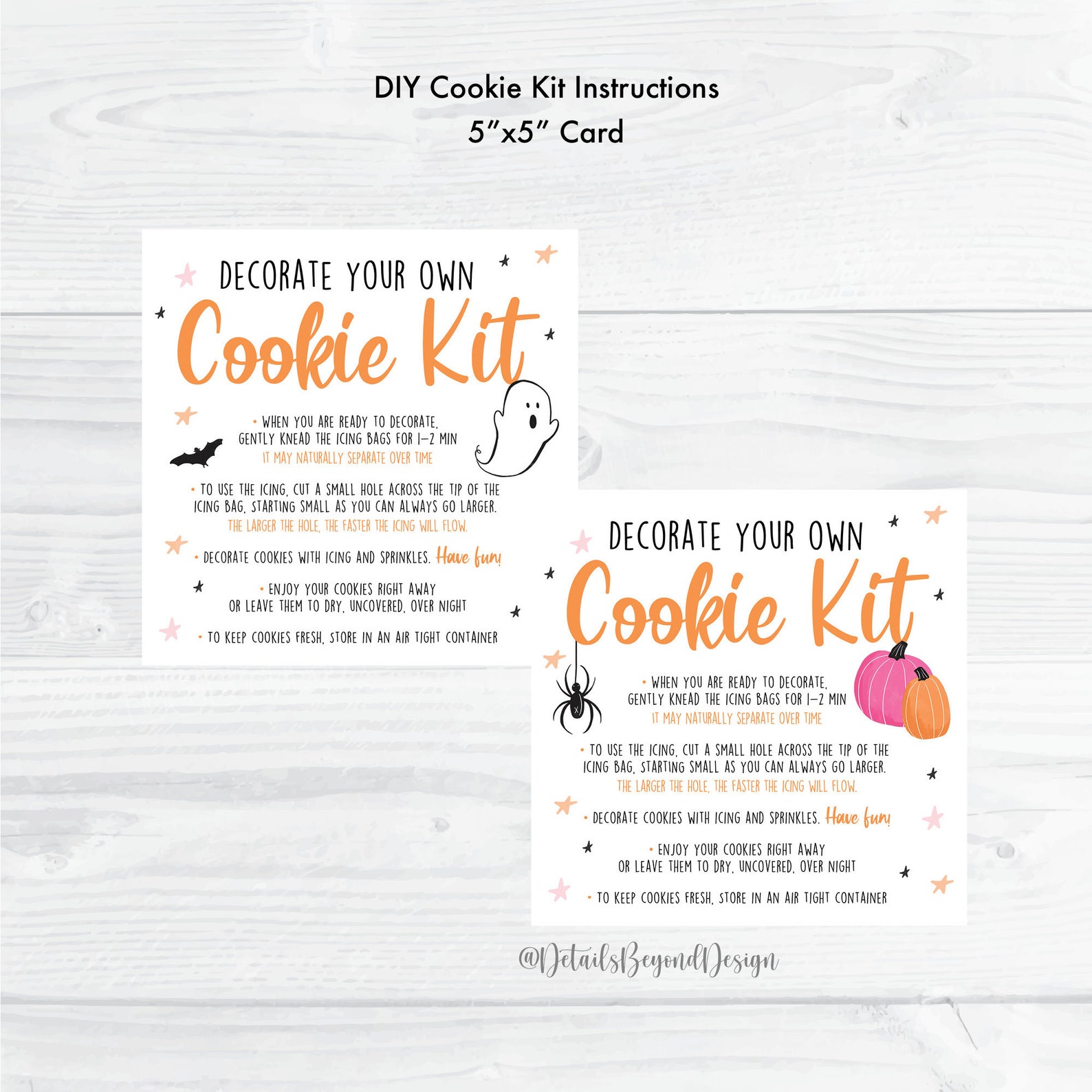 Decorate Your Own Cookie Kit Printable Instructions Etsy