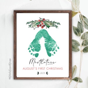 Custom Name - First Christmas - 2023  -8"x10" Printable - JPEG emailed - Footprint Christmas Gift - footprint - JPEG