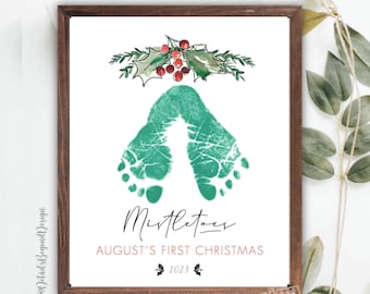 Custom Name - First Christmas - 2023  -8"x10" Printable - JPEG emailed - Footprint Christmas Gift - footprint - JPEG