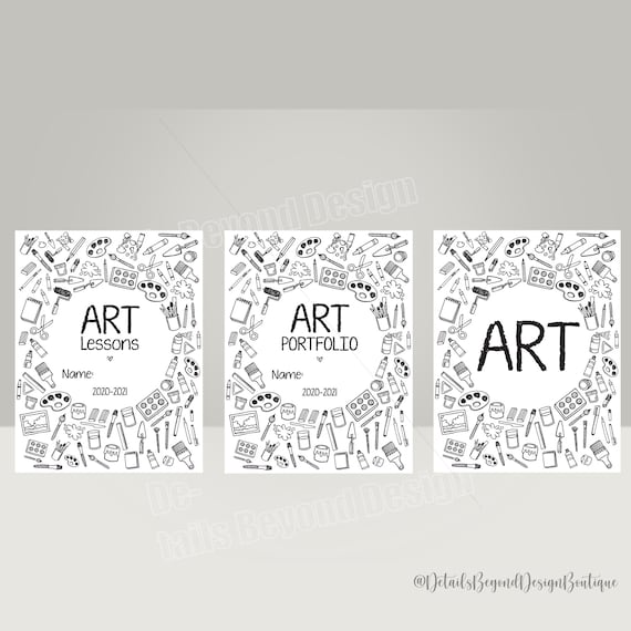 Art Portfolio Cover Art Binder Cover Art Lesson Plans PDF Printables for  Classroom, Teachers, Art Teachers, Art Programs, Home School 