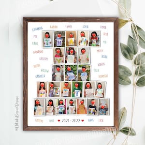 DIGITAL FILE - Any Wording - Student Photo Collage - Customizable - Teacher Gift Art Print 8"x10"