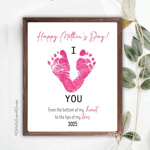 Eu (coração) VOCÊ - Presente de Dia das Mães com pegada - Do fundo do meu coração até a ponta dos meus pés - 2025 - 8"x10" para impressão Download instantâneo