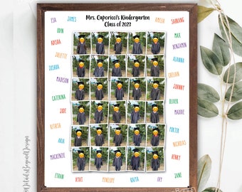 DIGITAL FILE -Graduating Class - Student Photo Collage - Customizable - Teacher Gift Art Print 8"x10"