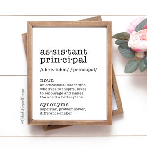 8"x10" and 5"x7" School Assistant Principal Definition - Art Print Vice Principal Gift - Dictionary - INSTANT DOWNLOAD_printable