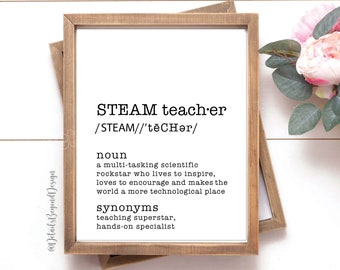 8"x10" and 5"x7" STEAM Teacher Definition - Art Print Music Teacher Gift - Dictionary Print - INSTANT DOWNLOAD