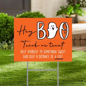 Hey BOO Trick-or-Treat Help Yourself to something sweet - Boo Ghost Yard Sign DIGITAL FILE - Halloween - Instant Download 24&quot;x18&quot;