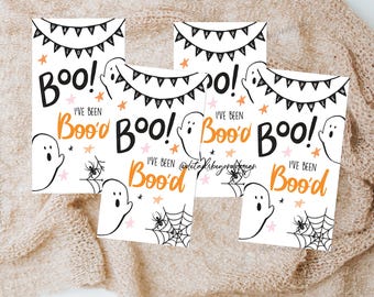 School - Friend - You've Been Boo'd Printable - Halloween Trick or Treat Booed card  - I've been Boo'd Sign - Instant download