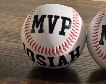 Custom Baseball - MVP with name - baseball gift - coach gift - personalized hard ball - game baseball - personalized game ball