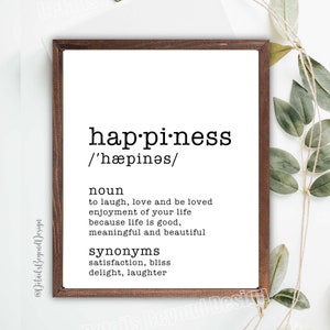 8&quot;x10&quot; and 5&quot;x7&quot; Happiness Definition - Art Print Wedding Gift - Rehearsal Dinner - Wall Decor quote - Dictionary print - INSTANT DOWNLOAD