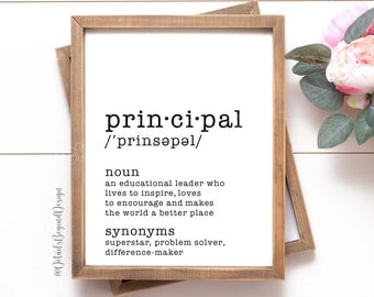 8"x10" and 5"x7" School Principal Definition - Art Print Principal Gift - Dictionary - INSTANT DOWNLOAD_printable