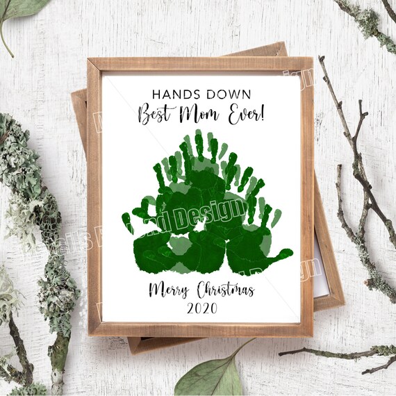 Hands Down Best Grandma Ever Kids Handprint Tree Instant Download PDF and JPEG Handprint Birthday Gift 8x10 and 16x20 Printable
