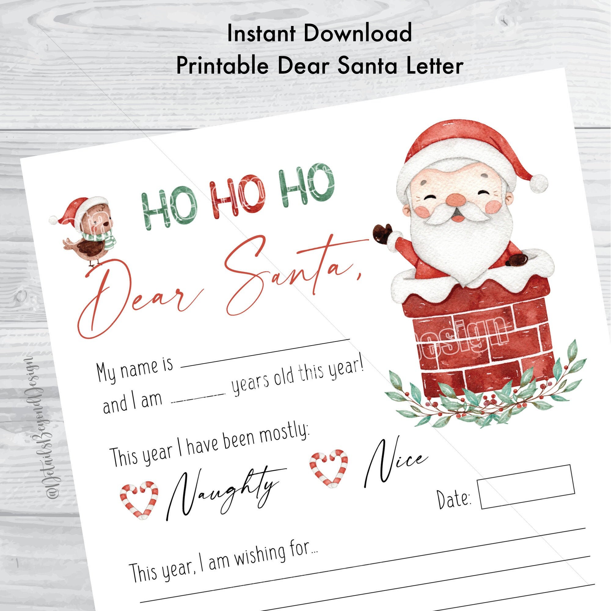 printable santa claus list