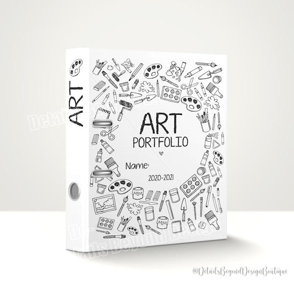 Art Portfolio Cover - Art Binder Cover - Art Lesson Plans - PDF printables for classroom, teachers, art teachers, art programs, home school