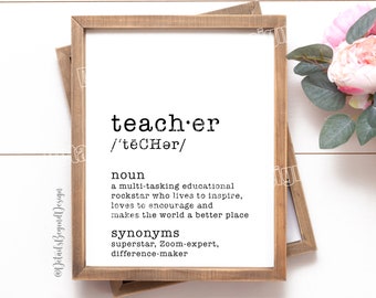 8"x10" and 5"x7" Teacher Definition - Art Print Teacher Gift - Dictionary - INSTANT DOWNLOAD