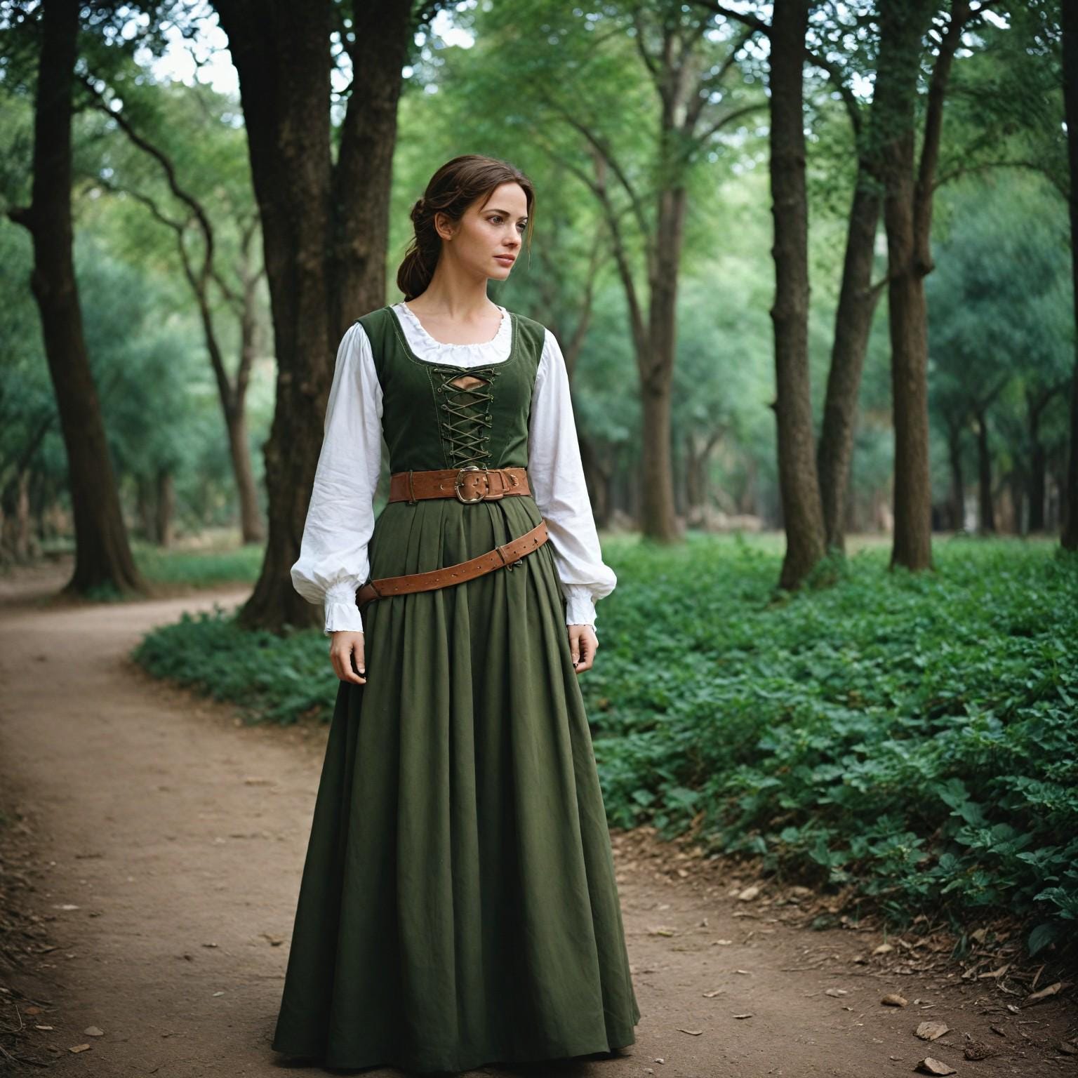green shimmer dress for women Magical Medieval Renaissance Dress for Themed Parties – Kawaii Stop main image 0