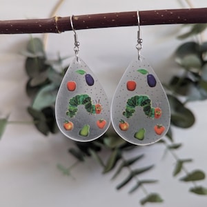 The Very Hungry Caterpillar Earrings: Book Lover Gift