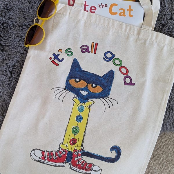 Pete the Cat Book Tote: Heavy Duty Linen Bookish Bag