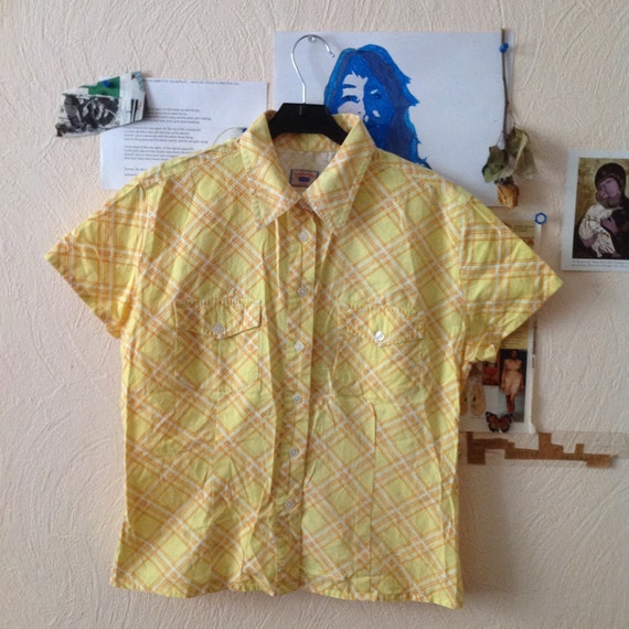 yellow checkered shirt womens