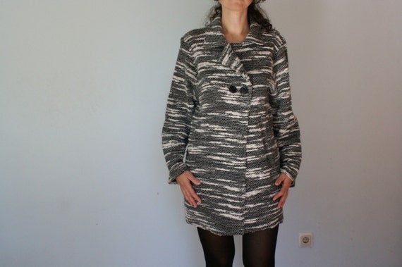90s Wool Slouchy Blazer Cardigan Oversized Loose M