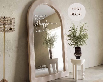Welcome to our Happily Ever After Wedding Sign, Mirror Decal & Sticker, Customizable Personalized Sign, Highest Quality Vinyl Transfer Tape