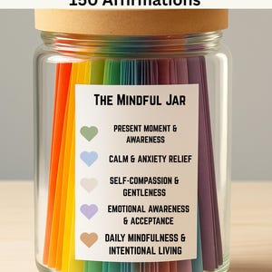 150 utskrivbara mindfulness-affirmationskort | Lugn och ångestlindring | Självvårdsmeditationskort | Minimalistiska affirmationer i PDF-format