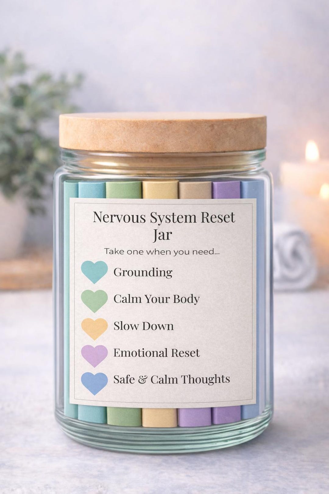Nervous System Reset Jar Printable | 150 Calming Prompts for Stress ...