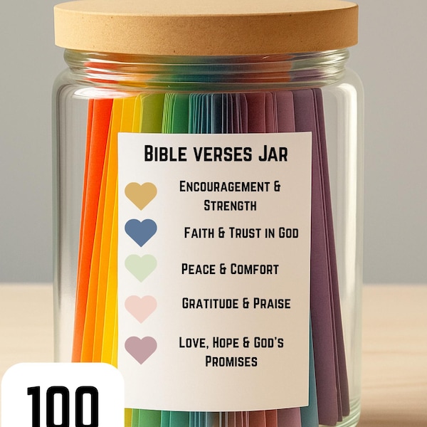 Tarjetas de versículos bíblicos DIY / 100 citas bíblicas (descarga instantánea)