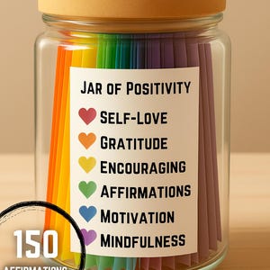 150 doe-het-zelfbevestigingskaarten afdrukbaar | Pot met positiviteit | Citaten over zelfliefde, dankbaarheid, motivatie en mindfulness (pdf)