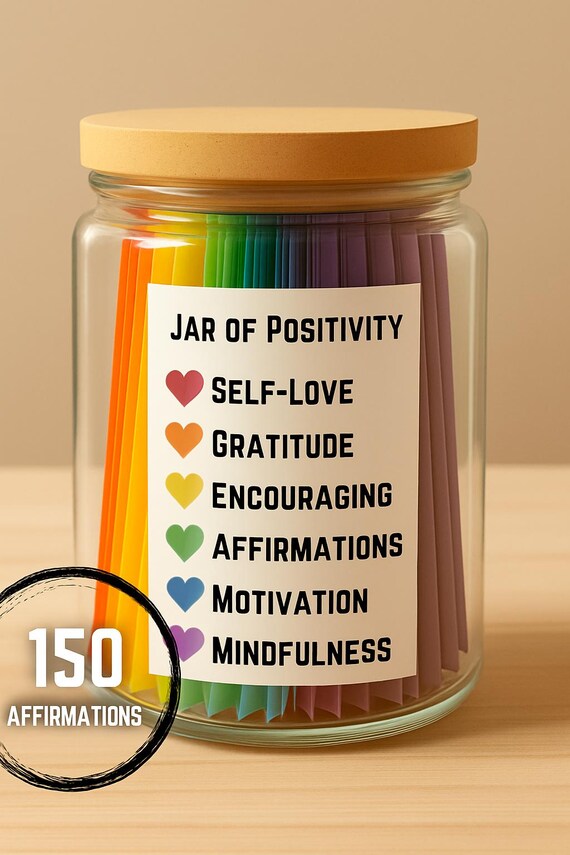 150 DIY Affirmation Cards Printable | Positivity Jar | Self-Love, Gratitude, Motivation & Mindfulness Quotes PDF