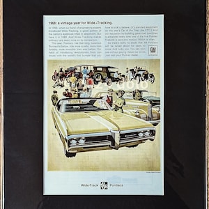 1968 Pontiac Bonneville Original Printed Advertisement Professionally Matted 11x14 Vintage Car Memorabilia