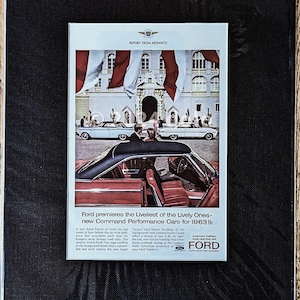 Vintage 1963.5 Ford Fairlane and Falcon Classic Car 60s  Magazine Ad Matted Paper Print Wall Art Home Decor Retro Gift Original Collectible