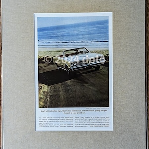 1964 Pontiac Tempest Original Printed Advertisement Professionally Matted 11x14 Vintage Car Memorabilia