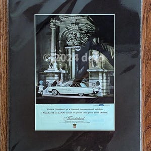 Vintage 1963 Ford Thunderbird Limited Edition Landau Classic Car 60s  Magazine Ad Matted Paper Print Wall Art Home Decor Orig Collectible