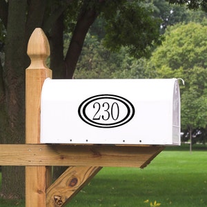 Mailbox Number with Border Vinyl Decal