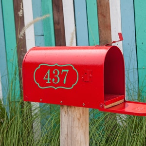 Mailbox Number with Border Set of 2 Vinyl Decal