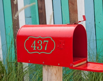 Mailbox Number with Border Set of 2 Vinyl Decal