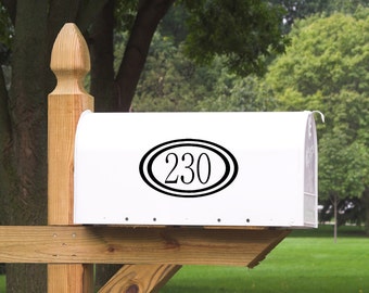 Mail Box Number with Border Set of 2 Vinyl Decal